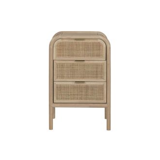 Natúr fenyő–rattan éjjeliszekrény – 69 x 45 cm