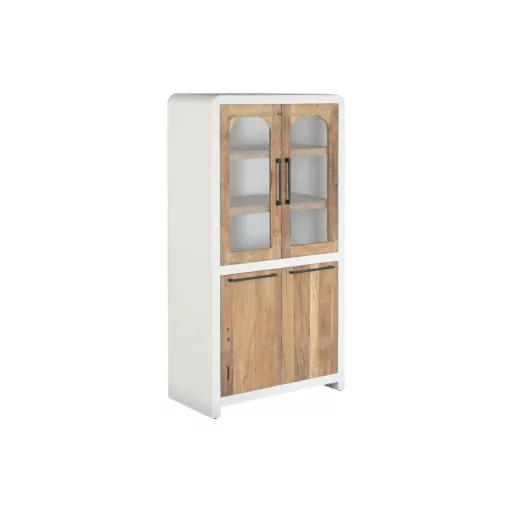 Vitrina madera reciclada 90x43x170 hormigon blanco