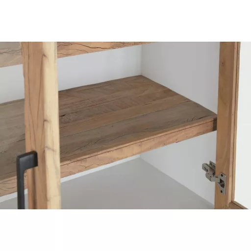 Vitrina madera reciclada 90x43x170 hormigon blanco
