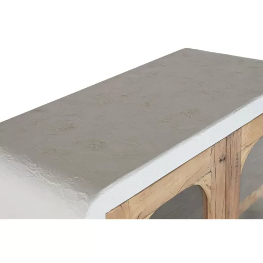 Vitrina madera reciclada 90x43x170 hormigon blanco