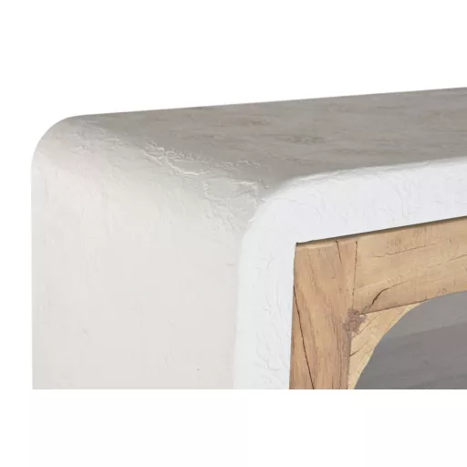 Vitrina madera reciclada 90x43x170 hormigon blanco