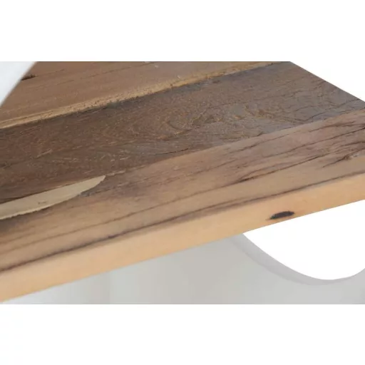 Modern fehér betonhatású fa lerakóasztal – 40×40×62 cm