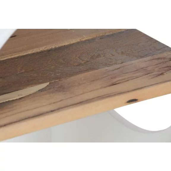 Modern fehér betonhatású fa lerakóasztal – 40×40×62 cm