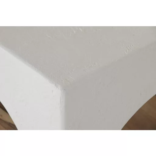 Modern fehér betonhatású fa lerakóasztal – 40×40×62 cm
