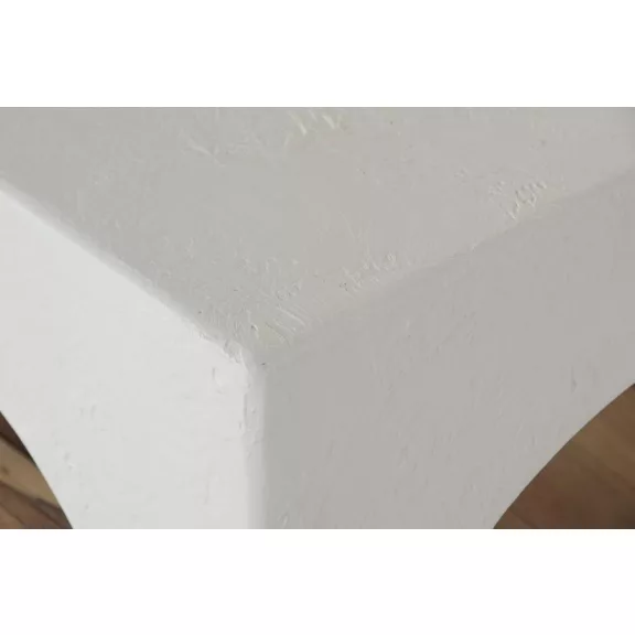 Modern fehér betonhatású fa lerakóasztal – 40×40×62 cm