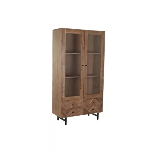 Vitrina acacia cristal 100x40x185 marron