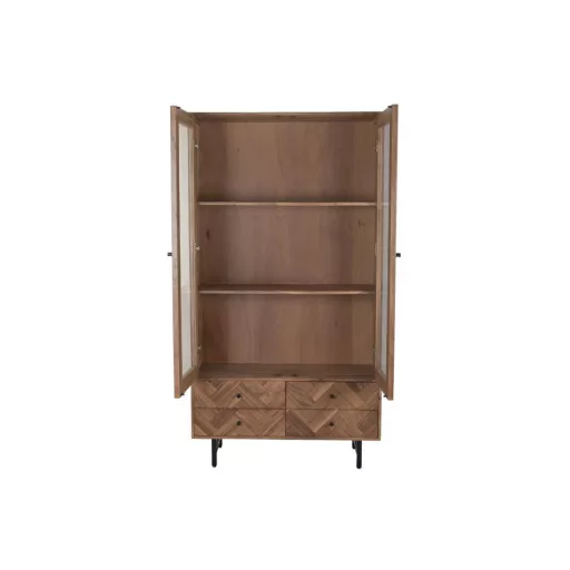 Vitrina acacia cristal 100x40x185 marron