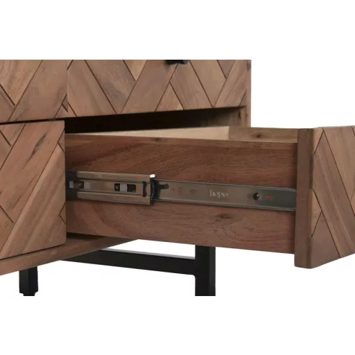 Vitrina acacia cristal 100x40x185 marron