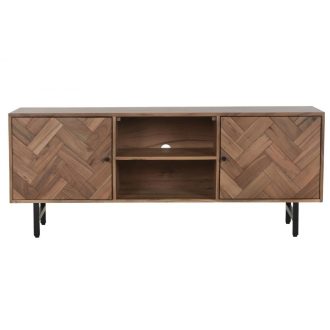 Mueble tv acacia metal 140x40x58 marron