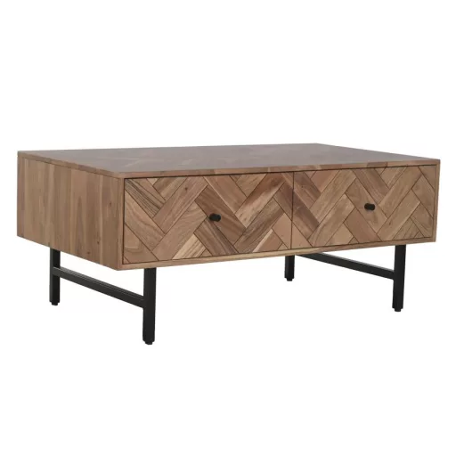 Mesa centro acacia metal 110x60x45 marron