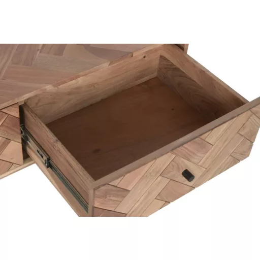 Mesa centro acacia metal 110x60x45 marron