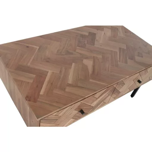 Mesa centro acacia metal 110x60x45 marron