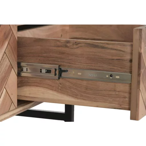 Mesa centro acacia metal 110x60x45 marron