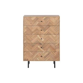 Akácfa fiókos szekrény – világosbarna, 80×40×115 cm