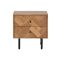 Éjjeliszekrény akácfából és fémből – barna kivitel, 50×40×50 cm