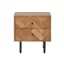 Éjjeliszekrény akácfából és fémből – barna kivitel, 50×40×50 cm