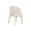 Silla madera de hevea poliester 58x58x79 beige