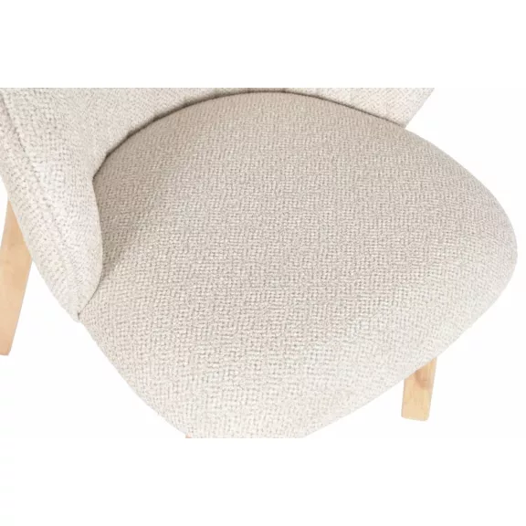 Silla madera de hevea poliester 58x58x79 beige