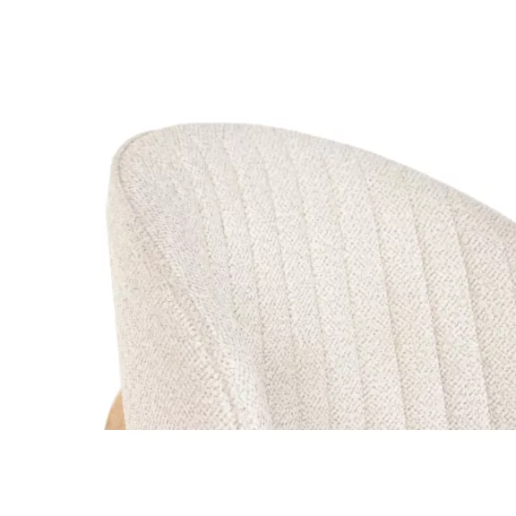 Silla madera de hevea poliester 58x58x79 beige