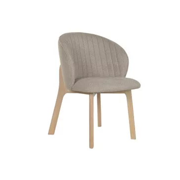 Silla madera de hevea poliester 58x58x79 marron