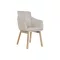 Silla madera de hevea poliester 59x60x86,5 beige