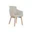 Silla madera de hevea poliester 59x60x86,5 beige