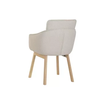 Silla madera de hevea poliester 59x60x86,5 beige