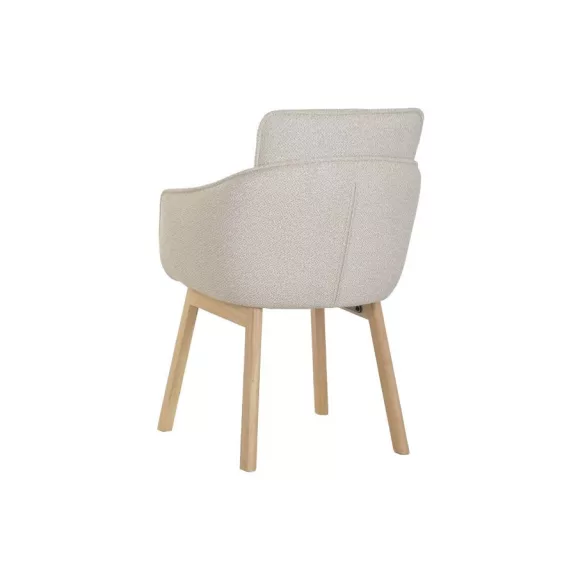 Silla madera de hevea poliester 59x60x86,5 beige
