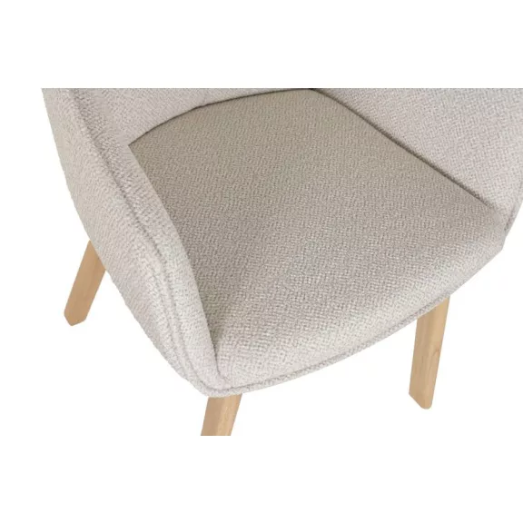 Silla madera de hevea poliester 59x60x86,5 beige