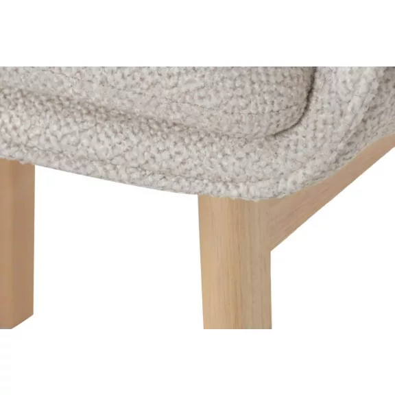 Silla madera de hevea poliester 59x60x86,5 beige