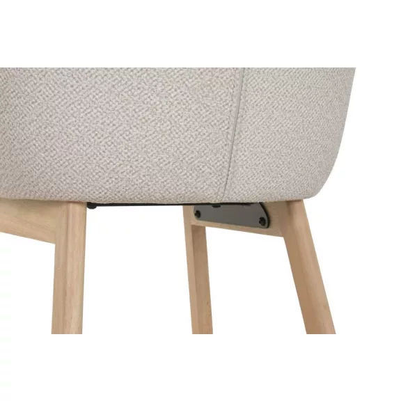 Silla madera de hevea poliester 59x60x86,5 beige