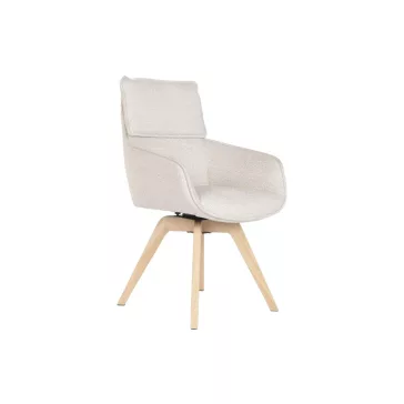 Silla madera de hevea poliester 59x62,5x93 beige