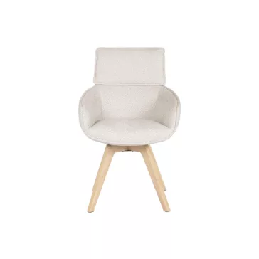 Silla madera de hevea poliester 59x62,5x93 beige