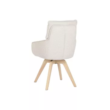 Silla madera de hevea poliester 59x62,5x93 beige