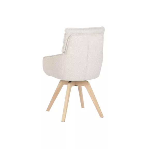 Silla madera de hevea poliester 59x62,5x93 beige