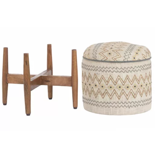 Reposapies algodon mango 40x40x52 con tapa bordado