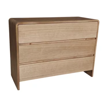 Comoda paulownia olmo 100x40x74 3 cajones natural