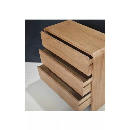 Comoda paulownia olmo 100x40x74 3 cajones natural