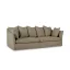 Sofa lino 260x104x90 con 7 cojines verde