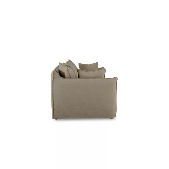 Sofa lino 260x104x90 con 7 cojines verde