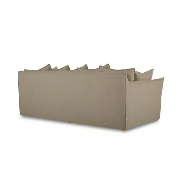 Sofa lino 260x104x90 con 7 cojines verde