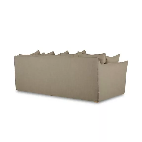 Sofa lino 260x104x90 con 7 cojines verde