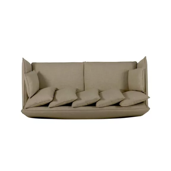 Sofa lino 260x104x90 con 7 cojines verde