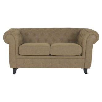 Sofa madera pu 160x82x76 marron