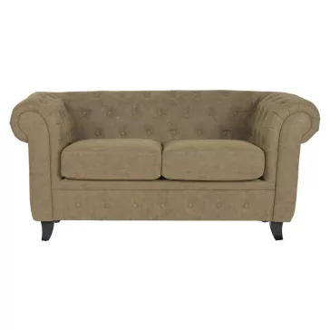 Sofa madera pu 160x82x76 marron