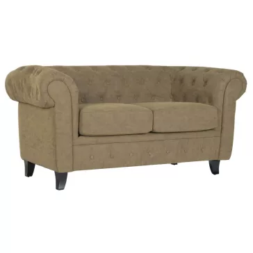 Sofa madera pu 160x82x76 marron