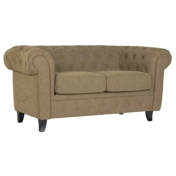 Sofa madera pu 160x82x76 marron