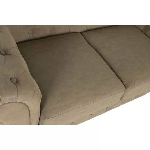 Sofa madera pu 160x82x76 marron