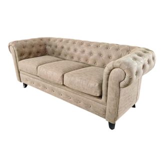 Sofa madera pu 196x81x76 marron