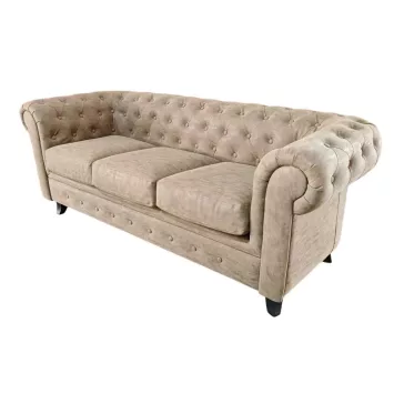 Sofa madera pu 196x81x76 marron